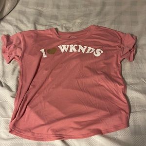 Pink Womens t-shirt. Can fit size Women’s S or Youth XL
